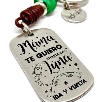 Llavero Mama Te Quiero Hasta La Luna Ida Y Vuelta - Idealia® Regalos Personalizados