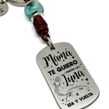 Llavero Mama Te Quiero Hasta La Luna Ida Y Vuelta - Idealia® Regalos Personalizados