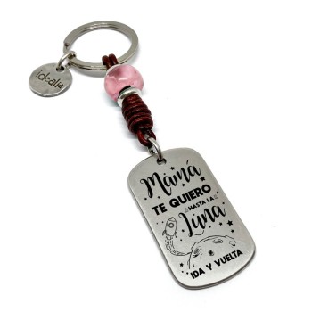 Llavero Mama Te Quiero Hasta La Luna Ida Y Vuelta - Idealia® Regalos Personalizados