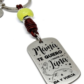 Llavero Mama Te Quiero Hasta La Luna Ida Y Vuelta - Idealia® Regalos Personalizados