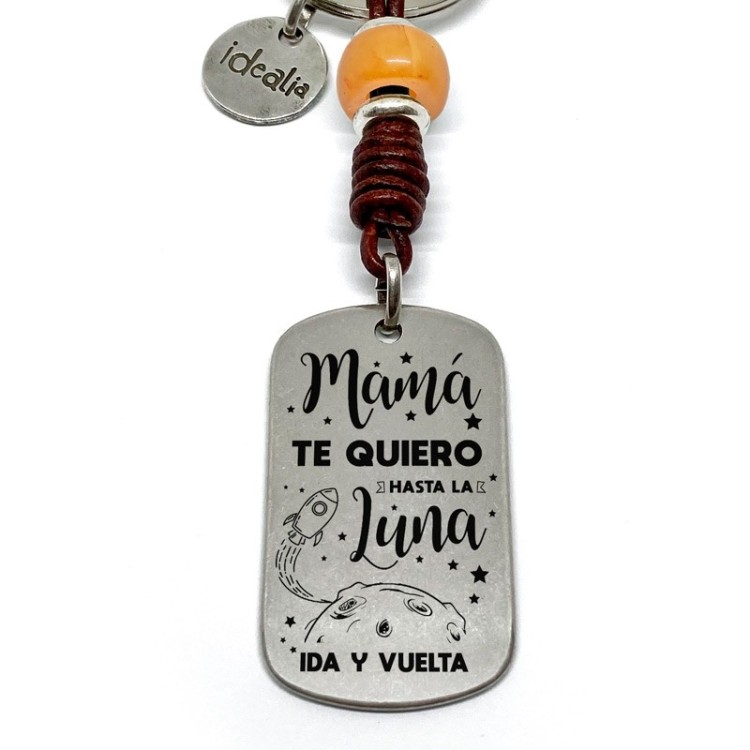 Llavero Mama Te Quiero Hasta La Luna Ida Y Vuelta - Idealia® Regalos Personalizados