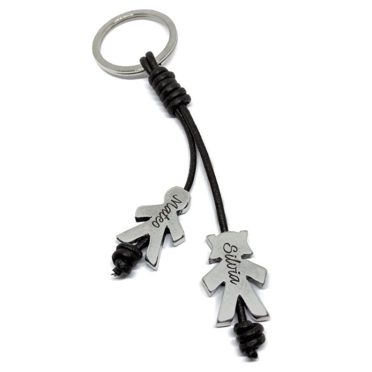 Llavero familiar con colgantes de niños
