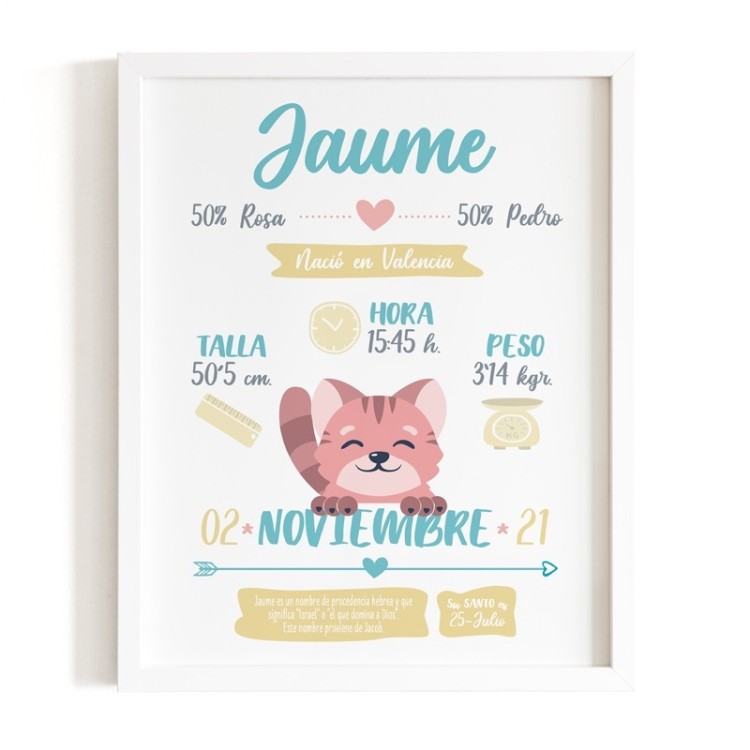 lamina-datos bebé-animalito