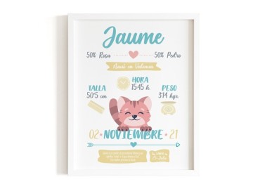 lamina-datos bebé-animalito