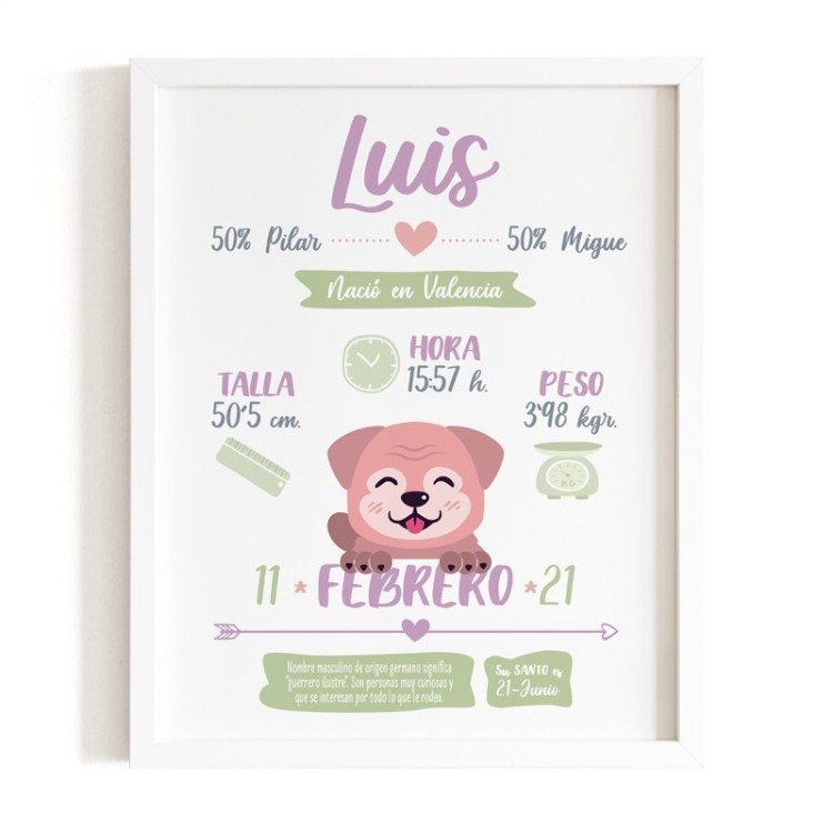 lamina-datos bebé-animalito