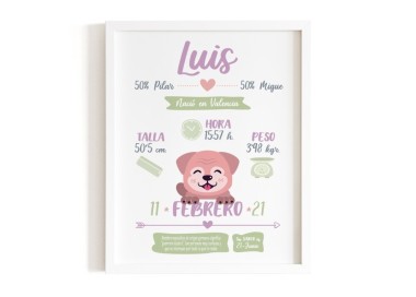 lamina-datos bebé-animalito