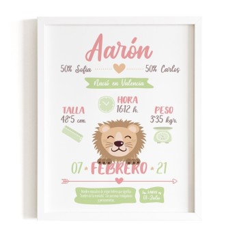 lamina-datos bebé-animalito