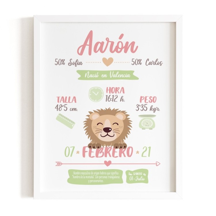 lamina-datos bebé-animalito