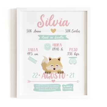 lamina-datos bebé-animalito