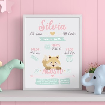 lamina-datos bebé-animalito