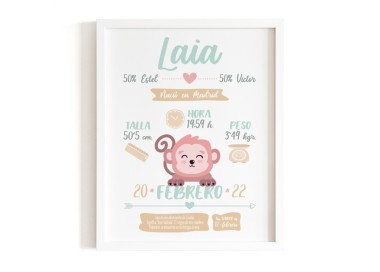 lamina-datos bebé-animalito