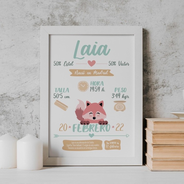 lamina-datos bebé-animalito