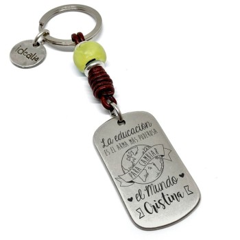 Llavero profe educacion arma más poderosa - Idealia® Regalos Personalizados