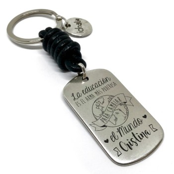 Llavero profe educación cambia el mundo - Idealia® Regalos Personalizados