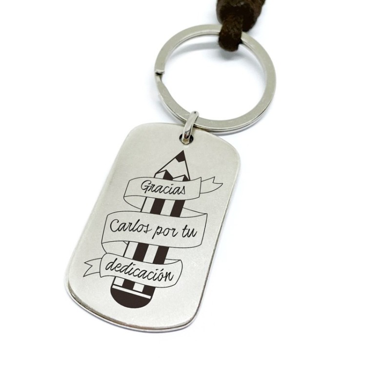 Llavero profe gracias por tu dedicación - Idealia® Regalos Personalizados