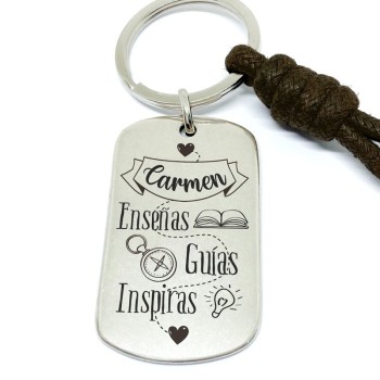 Llavero profe enseñas, guías, inspiras - Idealia® Regalos Personalizados