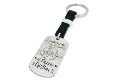 Llavero profe, la educación cambia mundo - Idealia® Regalos Personalizados