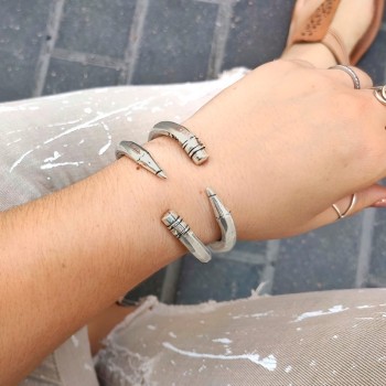 Conjunto pulsera y anillo de lápiz bañados en plata - Idealia®