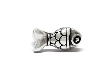 Anillo de Pez bañado en plata - Idealia®