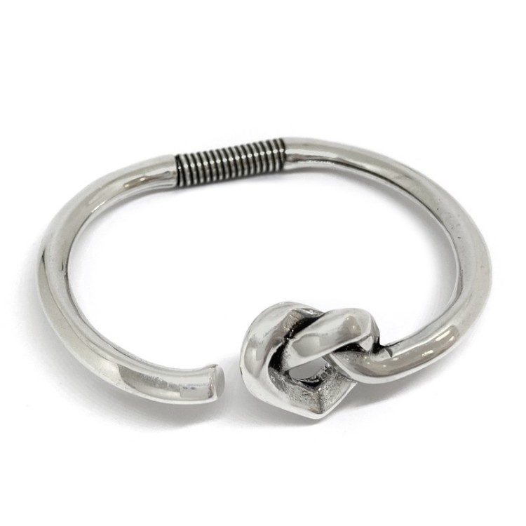 Brazalete en forma de Corazón bañado en plata - Idealia®