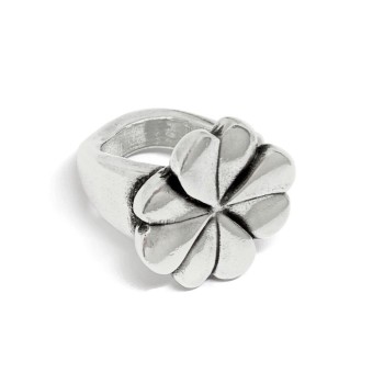 Anillo de Trébol bañado en plata - Idealia®