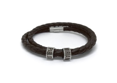 Pulsera trenzada con Aros para grabar Nombres - Idealia®