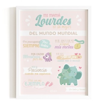 Lámina Mamá personalizable en colores pastel - Idealia®