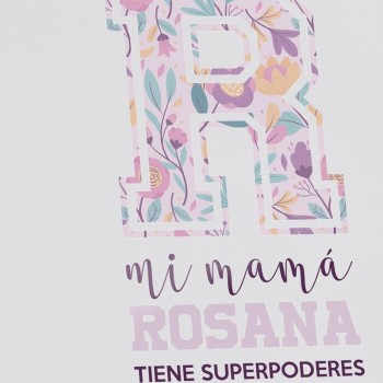 Lámina Mamá con Inicial de Superheroina personalizable  - Idealia®