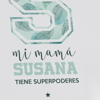 Lámina Mamá con Inicial de Superheroina personalizable  - Idealia®