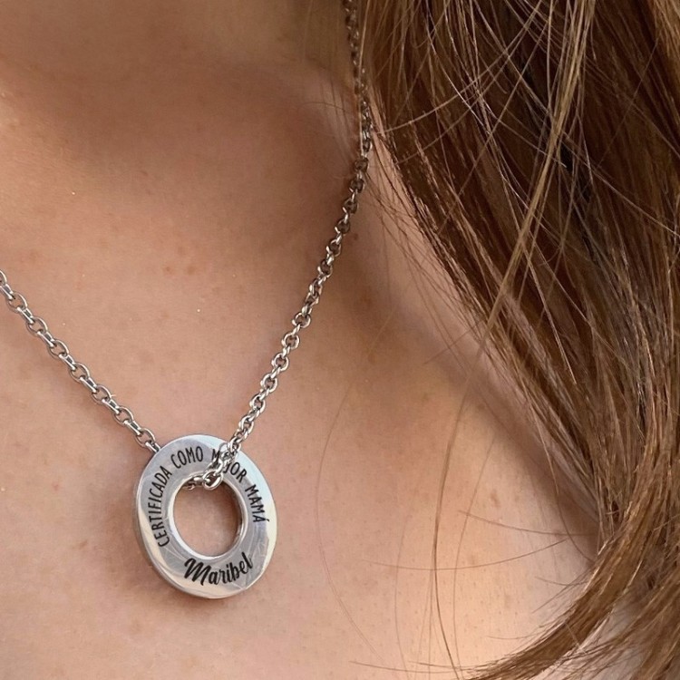 Collar Acero personalizado  Mejor Mamá Certificada - Idealia®