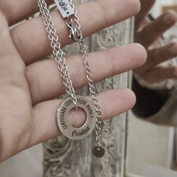 Collar Acero personalizado  Mejor Mamá Certificada - Idealia®