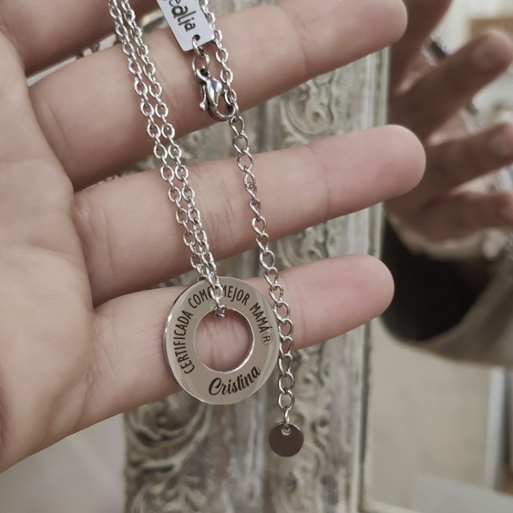 Collar Acero personalizado  Mejor Mamá Certificada - Idealia®