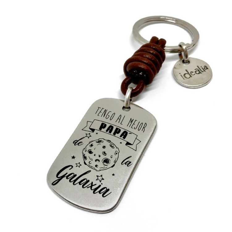 Llavero Tengo Al Mejor Papa De La Galaxia - Idealia® Regalos Personalizados