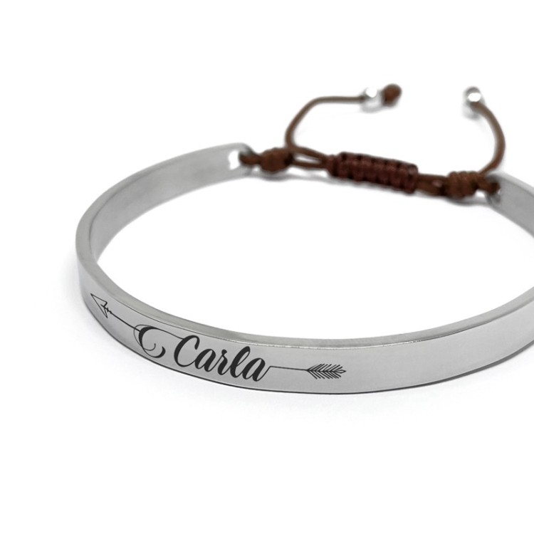 Brazalete Acero Macrame