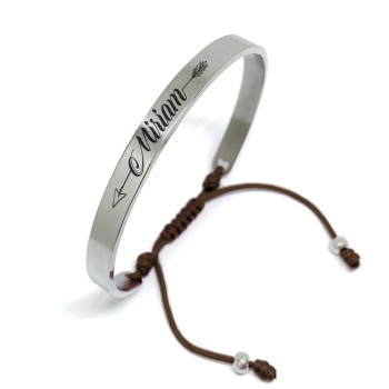 Brazalete Acero Macrame