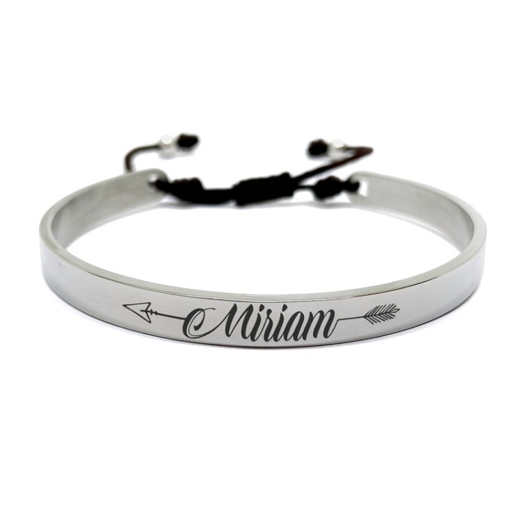 Brazalete Acero Macrame