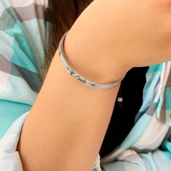 Brazalete Acero Macrame