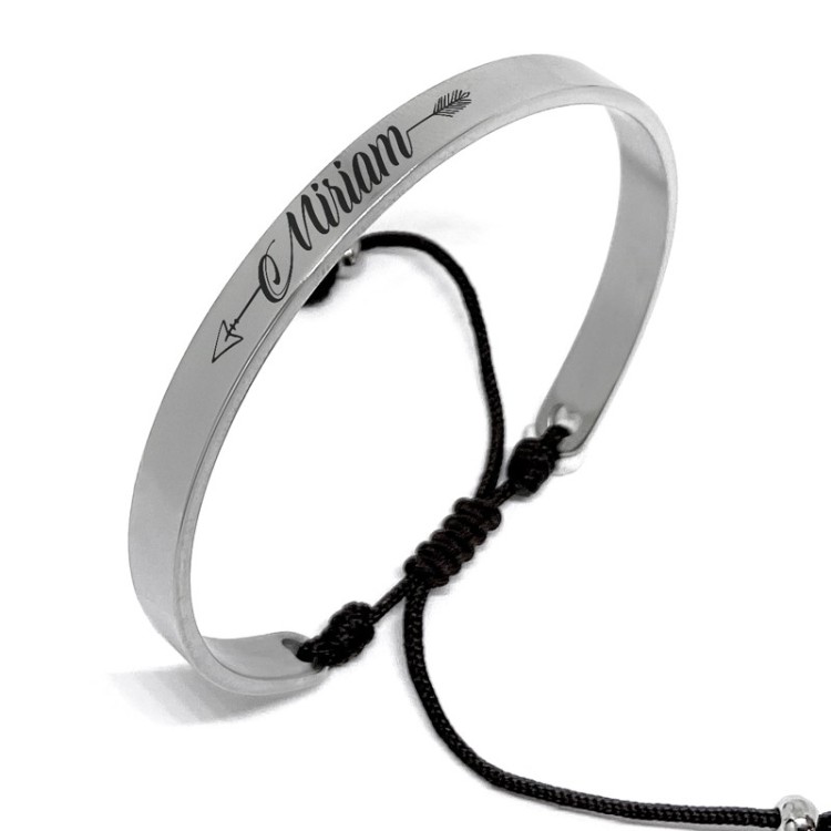 Brazalete Acero Macrame