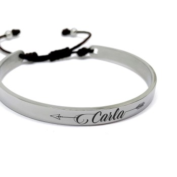 Brazalete Acero Macrame