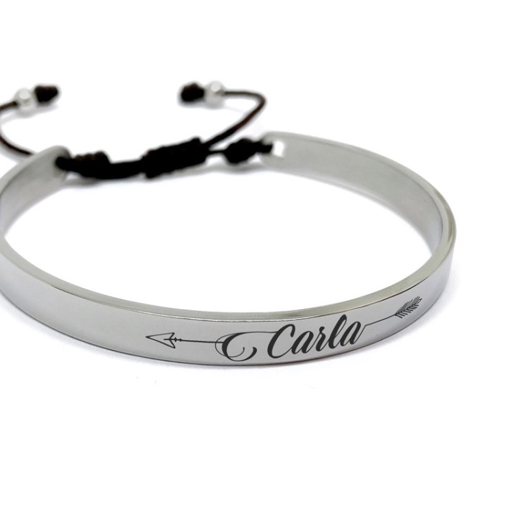 Brazalete Acero Macrame