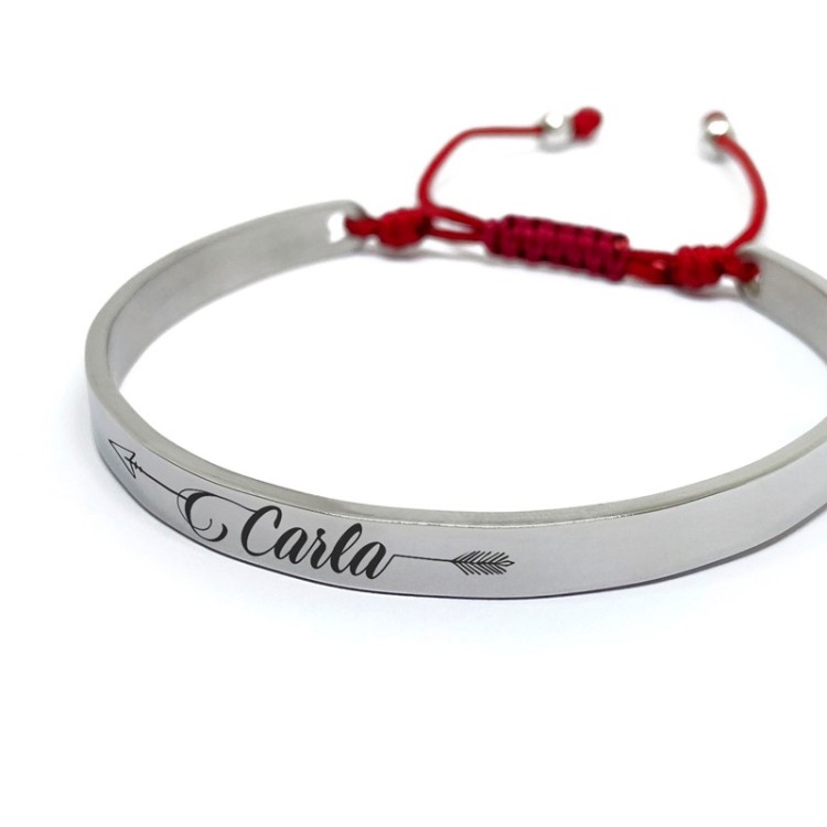 Brazalete Acero Macrame