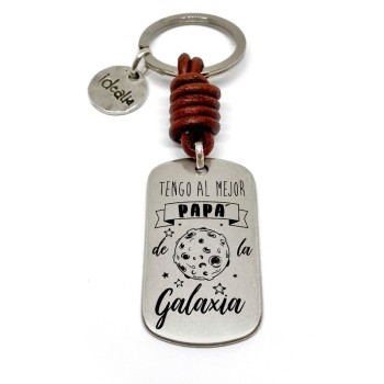 Llavero Tengo Al Mejor Papa De La Galaxia - Idealia® Regalos Personalizados