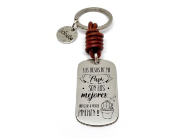 Llavero Los Besos De Mi Papi Son Los Mejores Aunque A Veces Pinchen - Idealia® Regalos Personalizados