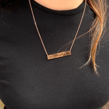 Collar Rosa Rectangular