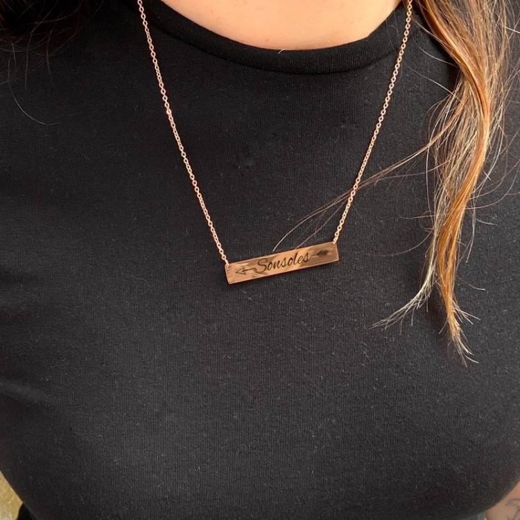 Collar Rosa Rectangular