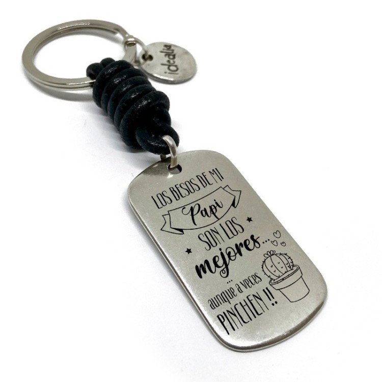 Llavero Los Besos De Mi Papi Son Los Mejores Aunque A Veces Pinchen - Idealia® Regalos Personalizados