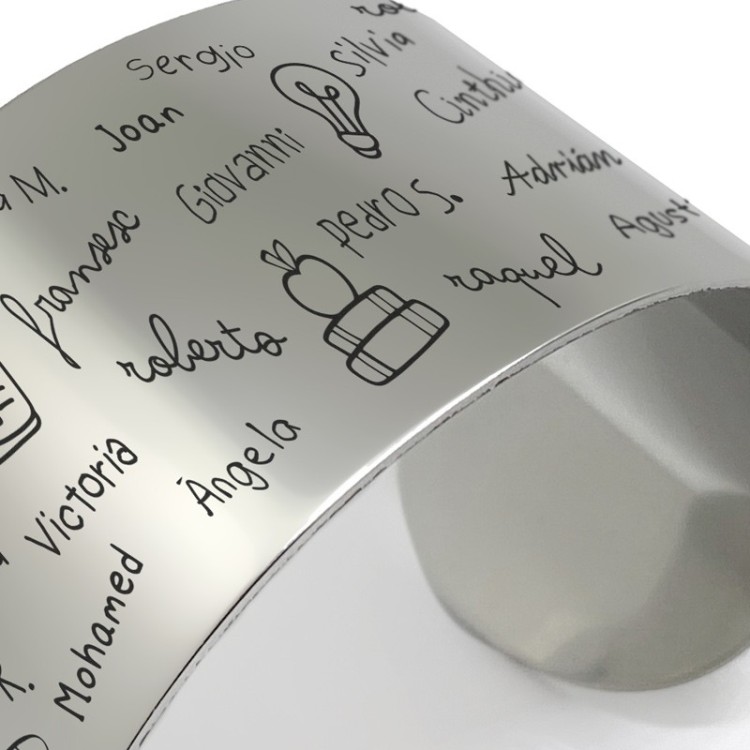 Brazalete profesor con nombres de alumnos