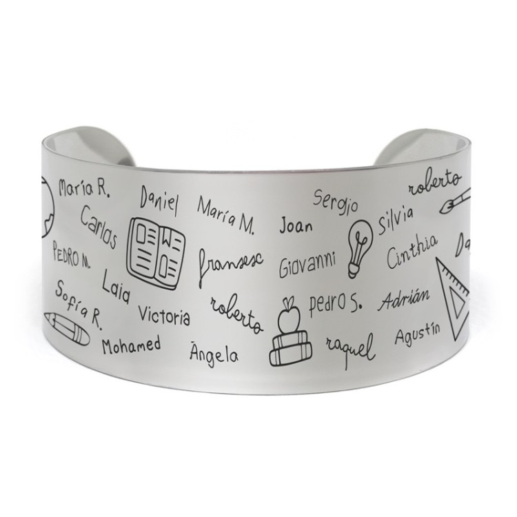 Brazalete profesor con nombres de alumnos