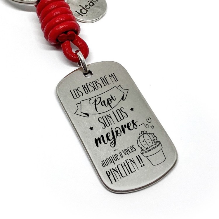 Llavero Los Besos De Mi Papi Son Los Mejores Aunque A Veces Pinchen - Idealia® Regalos Personalizados