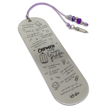 Marcapáginas profesor con frases de agradecimiento